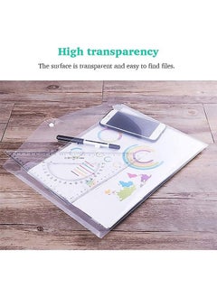 Generic Plastic Poly Envelopes 6 Pack Transparent A4 folder Waterproof Clear File Bags Document Organizers for Document Stationery Tools Organization School and Office Supplies  - Image 5