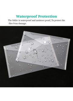 Generic Plastic Poly Envelopes 6 Pack Transparent A4 folder Waterproof Clear File Bags Document Organizers for Document Stationery Tools Organization School and Office Supplies  - Image 3