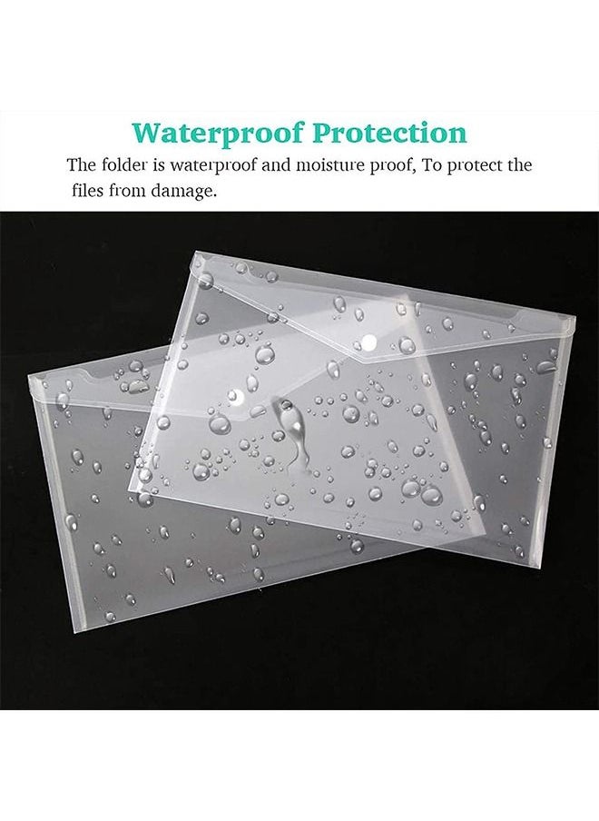 Generic Plastic Poly Envelopes 6 Pack Transparent A4 folder Waterproof Clear File Bags Document Organizers for Document Stationery Tools Organization School and Office Supplies  - Image 3