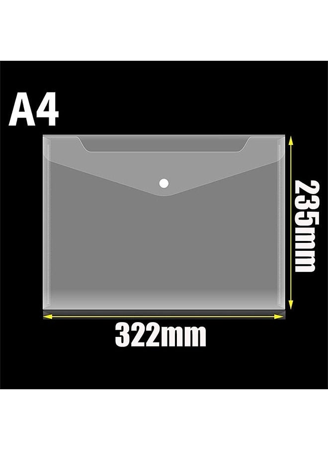 Generic Plastic Poly Envelopes 6 Pack Transparent A4 folder Waterproof Clear File Bags Document Organizers for Document Stationery Tools Organization School and Office Supplies  - Image 2