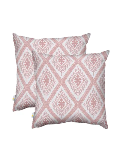Donetella 2 Piece Embroidered Cushion Cover (45X45cm) Without Filler Pinkish Grey