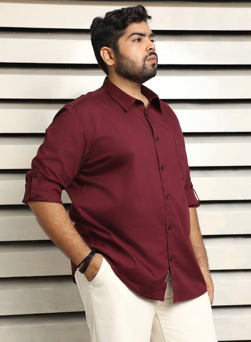 هاي ستار قميص رجالي كاجوال قطن بقصة عادية وياقة سبيد بلون نبيتي - Image 3