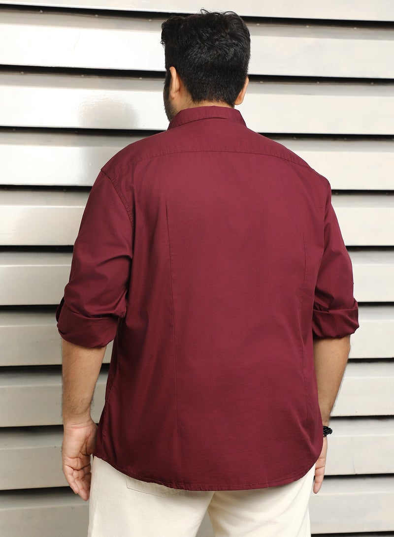 هاي ستار قميص رجالي كاجوال قطن بقصة عادية وياقة سبيد بلون نبيتي - Image 5