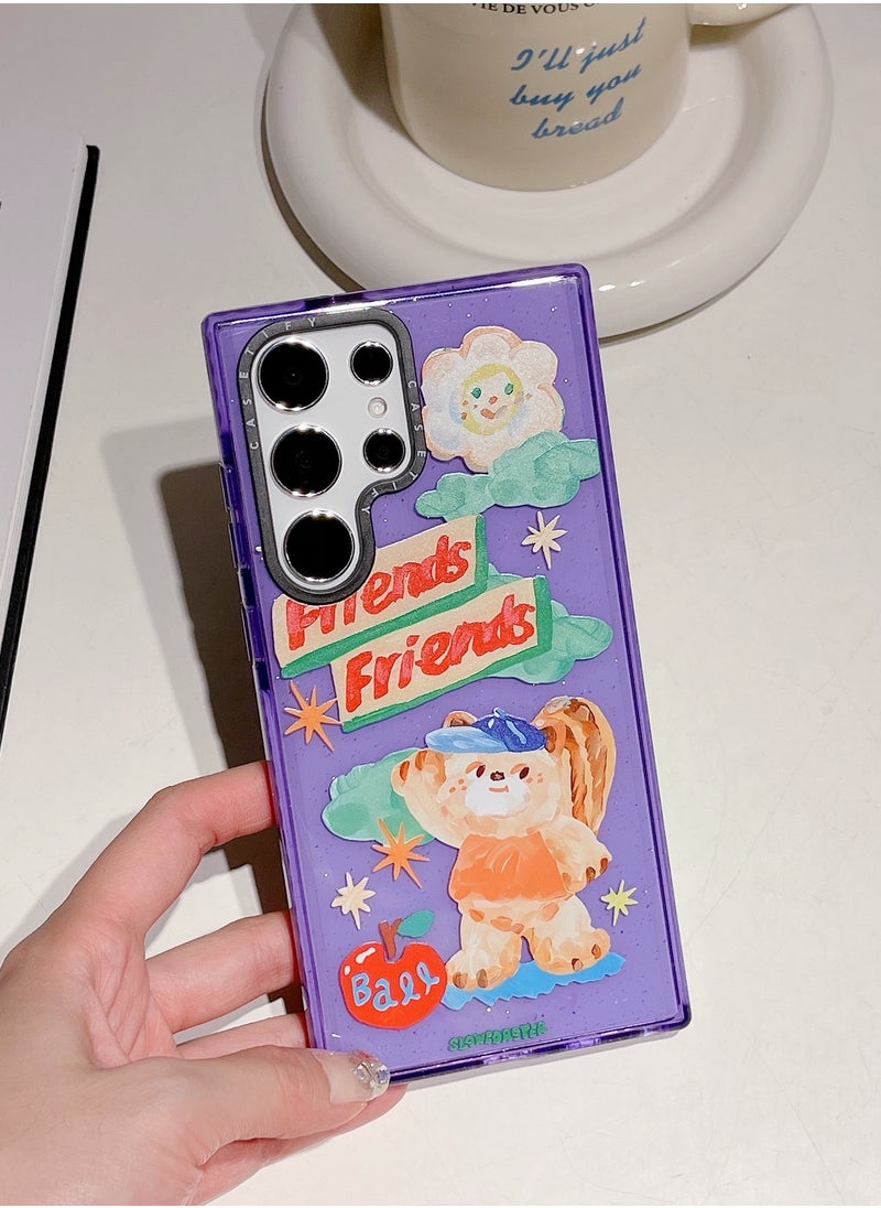 Casetify - Samsung Galaxy S24 Ultra Case - "Korean Doll Cartoon Cat & Dog Series" with Glitter Finish - Image 1