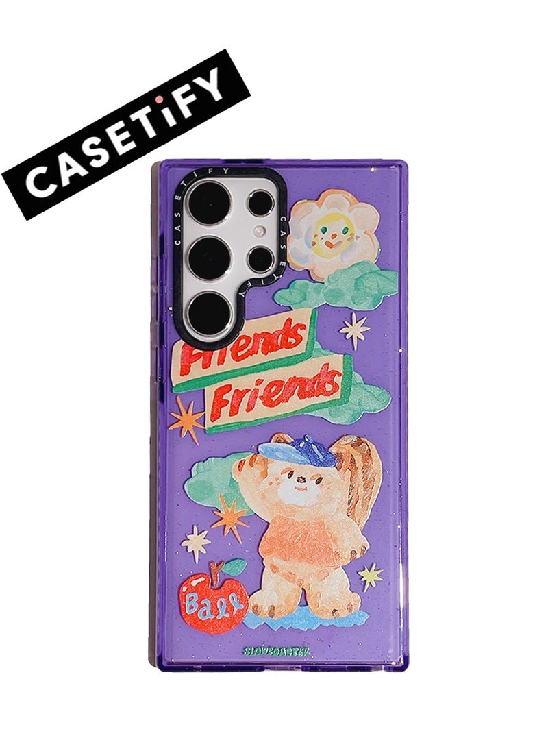 Casetify - Samsung Galaxy S24 Ultra Case - "Korean Doll Cartoon Cat & Dog Series" with Glitter Finish - Image 1