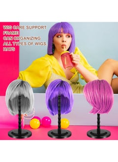 8 Pieces Wig Holder Wig Head Stand Wig Stand For Styling 13.8 Inch Wigs Portable Hat Display Stand Travel Wig Holder For Multiple Wigs Practice Hat Diy Stand Head Stand Non Slip Stable (Black) - pzsku/Z2948E5F1959E542D3E13Z/45/_/1696070181/f0fd4bda-e400-44db-a768-1d2eb0f77731