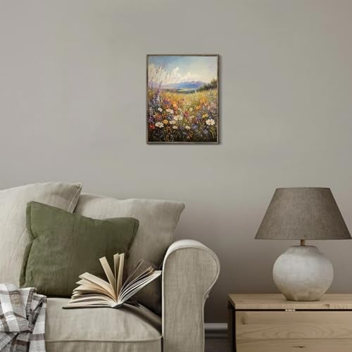 XOCUUI Vintage Wildflowers Wall Art, Farmhouse Field Landscape Oil Paintings Paintings Art Decoration Nature Scenery Colorful Floral Canvas Prints Suitable For Living Room Bedroom 8x10 In Unframed - Image 4