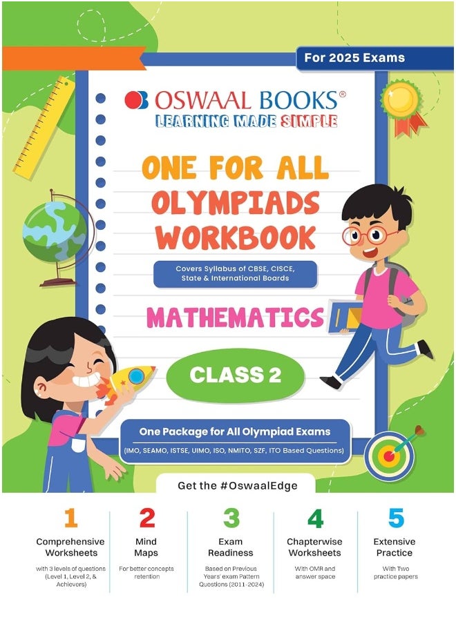 Oswaal One For All Olympiad Workbook Class 2 Maths for 2024-25 Exam  - Image 1