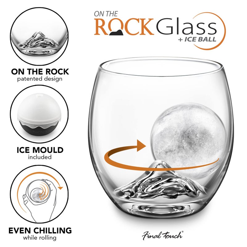 Final Touch On The Rock Glass With Ice Ball Mold - Elevate Your Whiskey  Scotch & Bourbon Experience | Enhanced Aromas  Long-Lasting Ice  Generous Capacity (Gs300) - Image 3