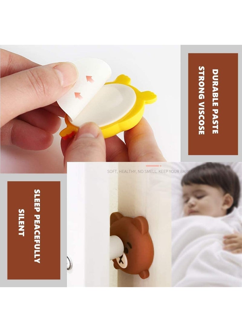 Generic Door Stopper Wall Protector Bumper Self Adhesive Door Knob Pads Soft Rubber Cute Pattern for Protecting Wall Fridge Door Cabinets Toilet 6pcs Mix Animals Mix Animals  - Image 5