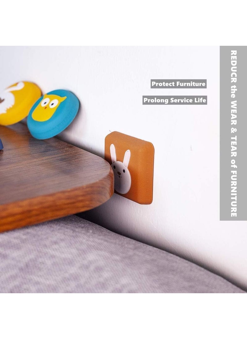 Generic Door Stopper Wall Protector Bumper Self Adhesive Door Knob Pads Soft Rubber Cute Pattern for Protecting Wall Fridge Door Cabinets Toilet 6pcs Mix Animals Mix Animals  - Image 4