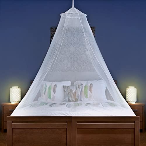 Mosquito Net for Single to KingSized Beds  FullyEnclosed Bed Canopy for Travel or Decoration  Free Bag Hanging Kit  Adhesive Ceiling Hooks for Easy Setup