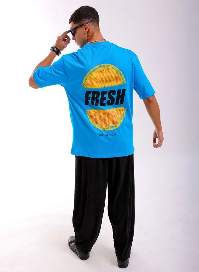 شركة المرآب الهندية Men Boxy Oversized Graphic Back Printed Round Neck Tshirt