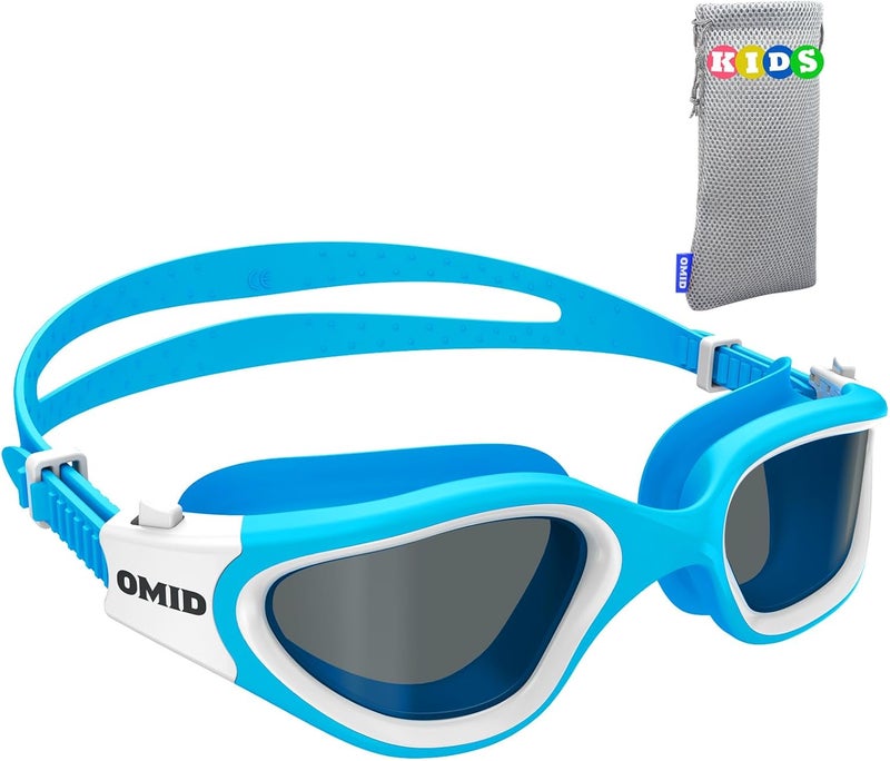 OMID Kids Swim Goggles, P2mini Polarized Swimming Goggles Comfortable for Age 6-14 - Image 1