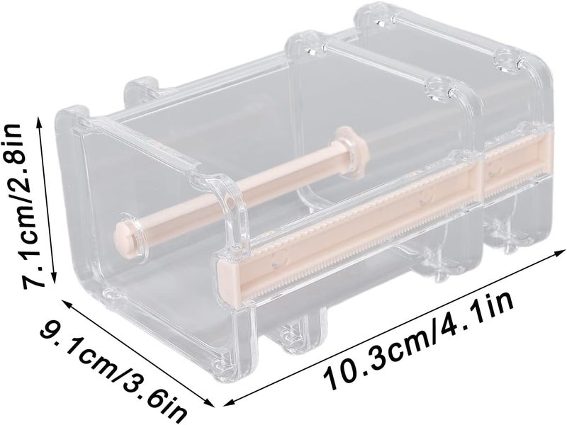 klarako Transparent Visible Desktop Multi Masking Tape Cutter, Washi Tape Dispenser, Roll Tape Holder for Home Office School (Not Include Masking Tape)(Beige) - Image 3
