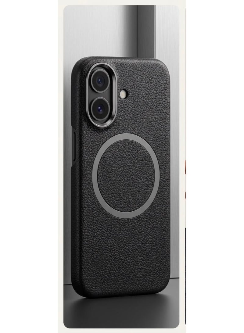 Premium magnetic case 17 compatible with MagSafe, made of high-quality synthetic leather with a litchi texture and microfiber lining to protect the camera and corners - Image 3