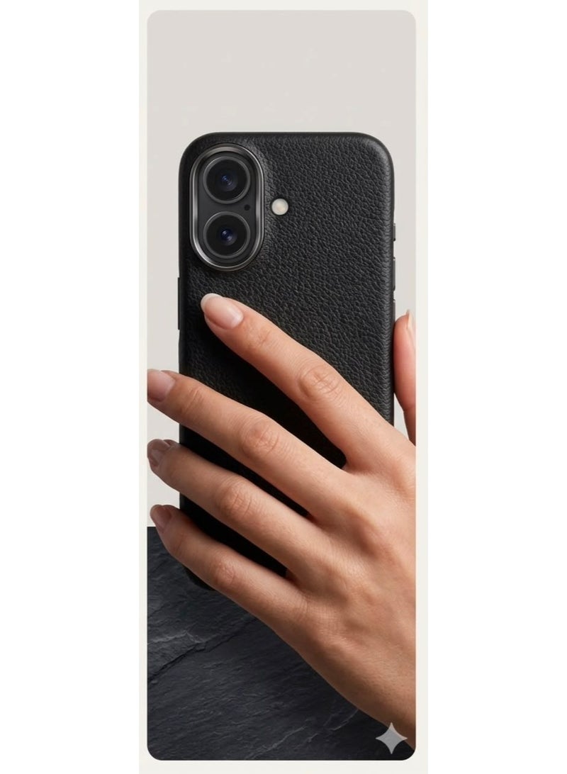 Premium magnetic case 17 compatible with MagSafe, made of high-quality synthetic leather with a litchi texture and microfiber lining to protect the camera and corners - Image 5