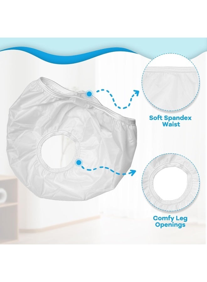 Dappi Waterproof 100% Nylon Diaper Pants, White, Small (2 Count) - Image 2