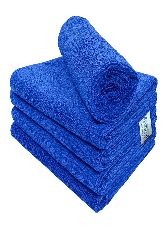 SOFTSPUN Microfiber Hair and Face Care, 5Piece, 40x60 Cms, 340 GSM, (Blue). Super Soft & Comfortable, Quick Drying, Ultra Absorbent in Large Size. - Image 2