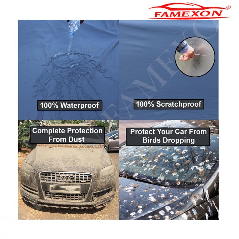 FAMEXON Triple Stiched 100% Waterproof Full Body Car Cover for Honda City with Mirror and Antena Pocket and Soft Cotton Lining(Full Buttom Elastic) - Image 5