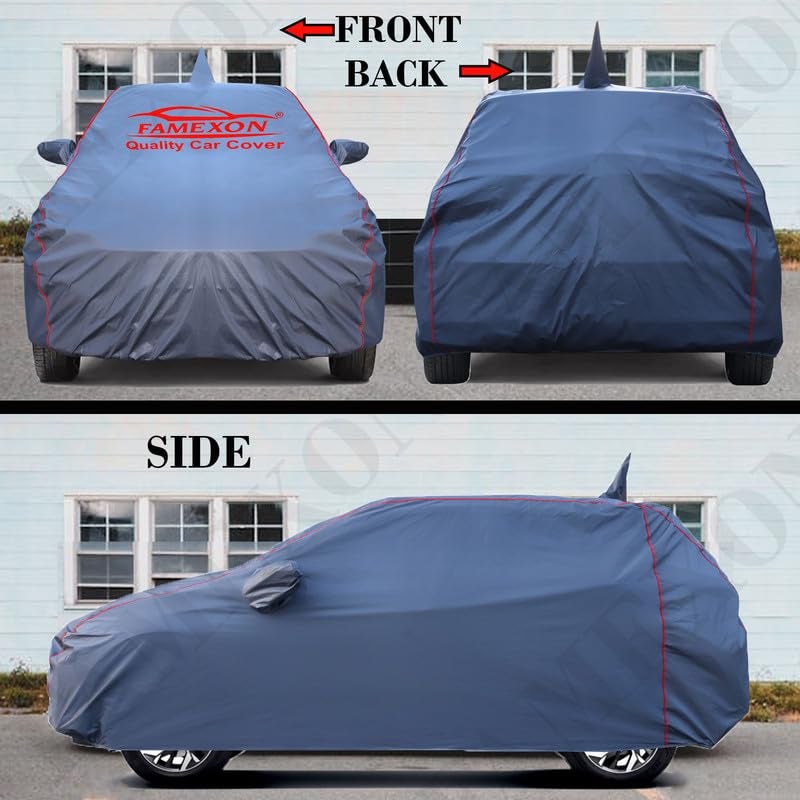 FAMEXON Triple Stiched 100% Waterproof Full Body Car Cover for Honda City with Mirror and Antena Pocket and Soft Cotton Lining(Full Buttom Elastic) - Image 2