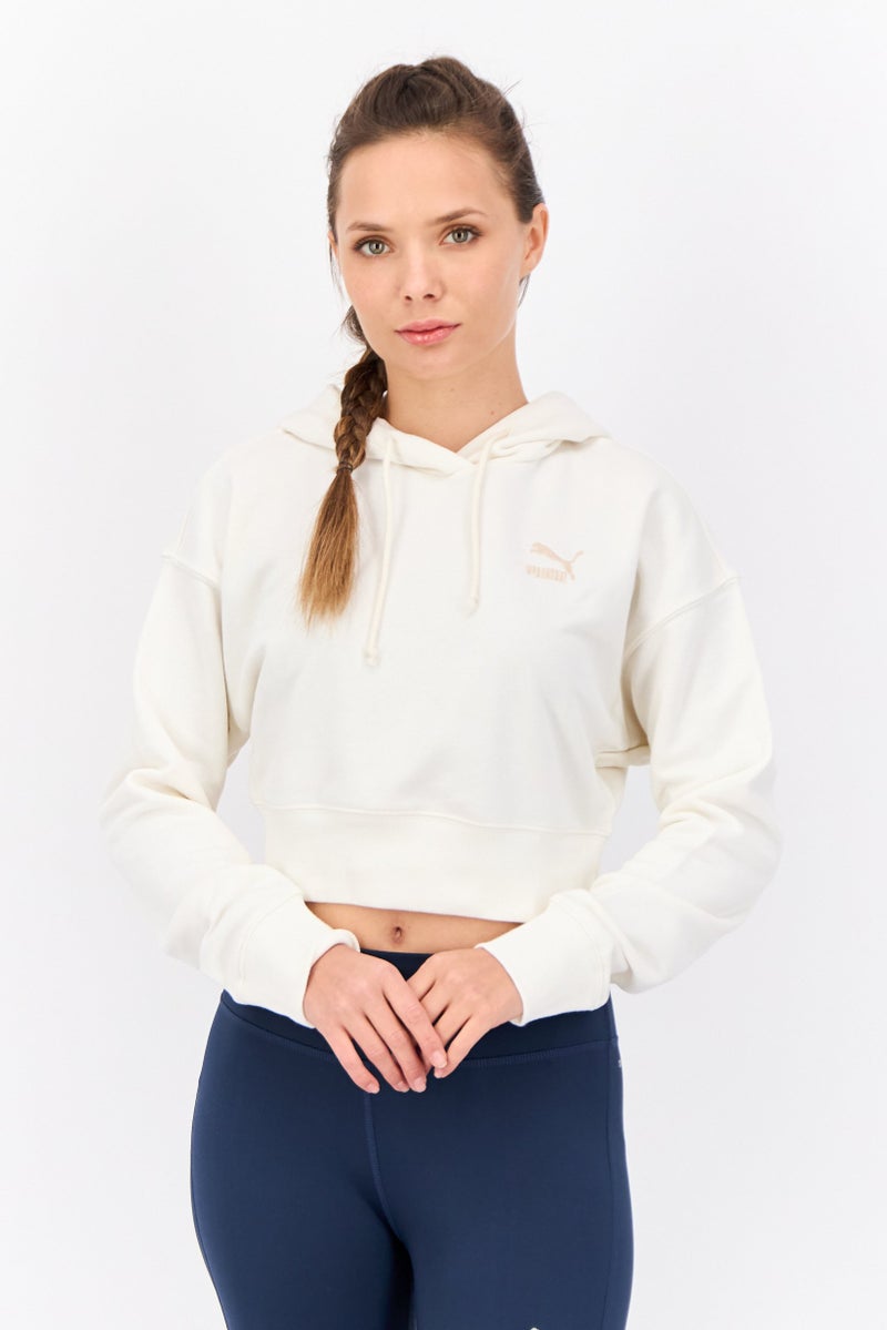 PUMA Women Relax Fit Long Sleeve Outdoor Sweatshirts, Light Beige  - Image 1