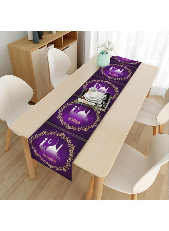 علم طاولة عيد مبارك مفرش طاولة رمضان كريم زينة طاولة مجموعات زينة رمضان لتجهيز الطعام - Image 1