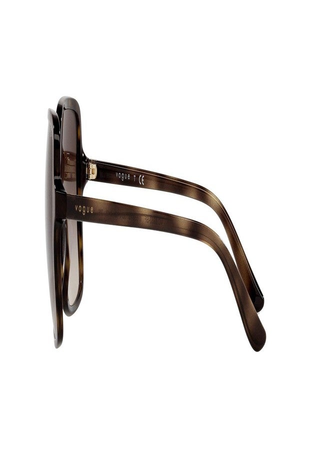 Vogue Eyewear Womens VO5352SF Low Bridge Fit Square Sunglasses, Dark Havana/Brown Gradient, 56 mm - Image 4