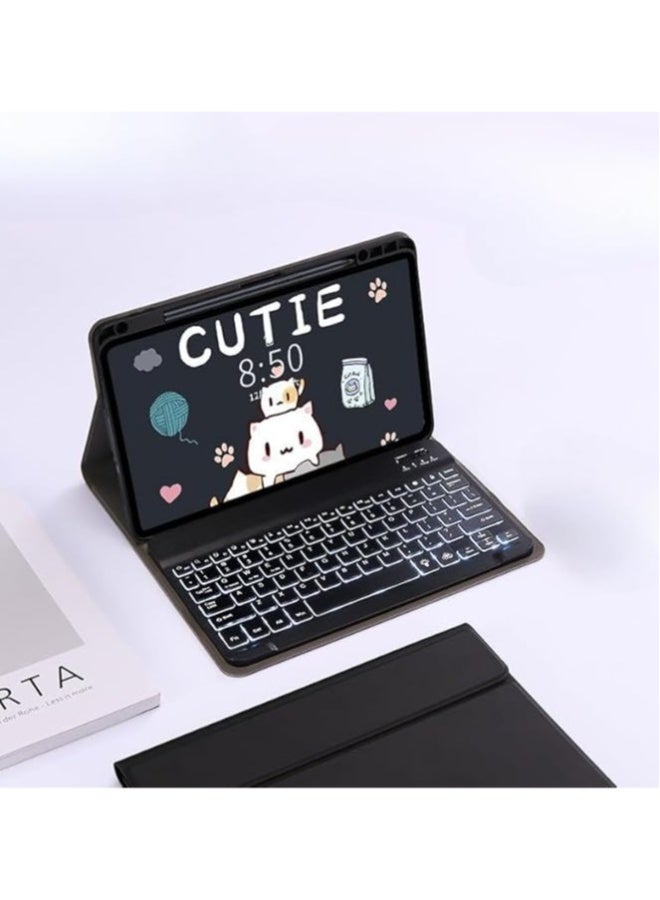 Backlit Keyboard Compatible with Infinix Xpad 11 Inch 2024 Keyboard Case with Pen Holder, Detachable Wireless Bluetooth Backlit Keyboard and Mouse
