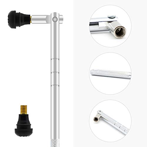 ZHSMS Valve Stem Puller Installer Tool, 10Pcs TR412 Tire Snap in Short Rubber Valve Stem, 4 Way Valve Core Remover, Double Head Tire Valve Core Remover Installer Tool(33 Pcs) - Image 2