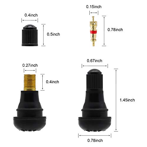 ZHSMS Valve Stem Puller Installer Tool, 10Pcs TR412 Tire Snap in Short Rubber Valve Stem, 4 Way Valve Core Remover, Double Head Tire Valve Core Remover Installer Tool(33 Pcs) - Image 4
