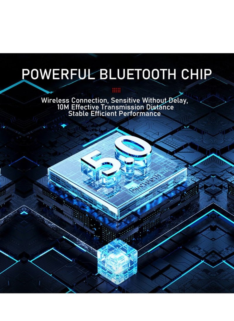 AULA - Black Switch Low Profile Mechanical Keyboard with Ice Blue Backlight Media Control 104-Key Slim Keycaps Tri-Mode Wireless/Bluetooth/ USB Type-C Wired PC Gaming Keyboard for Mac Windows iOS Android - Image 1
