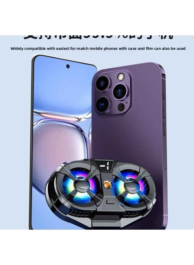 Live Broadcast Dedicated] Mobile Phone Radiator Cooling Artifact Semiconductor Refrigeration Ultra-quiet Ice-sealed Back Clip Integrated Bracket-Color:[exclusively For Flagship Anchors] Dual-core Overclocking ❄ Three-speed Digital Display + White Metal Bracket  - Image 5