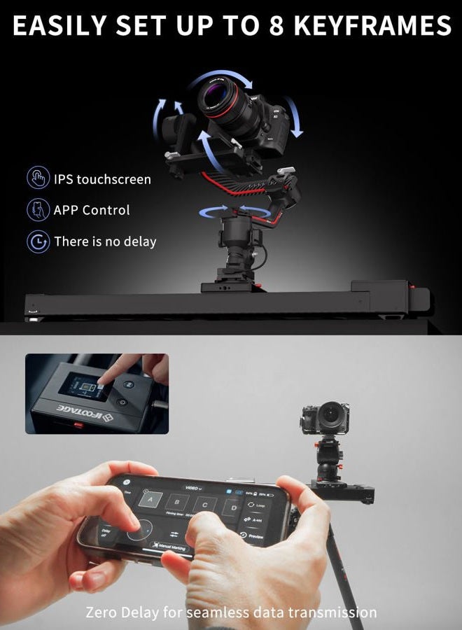 Ifootage Shark Slider Nano II 660,Motorized Camera Slider,Compatible with DJI RS2, RS2Pro, RS3 Pro, RS4, RS4 Pro,Video Stabilizer Rail,Video,Timelapse,Panorama,Stop Motion,Marco,Max.Payload 15.4lbs - Image 5