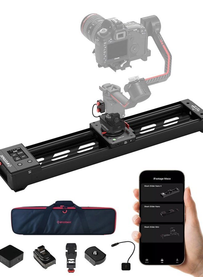 Ifootage Shark Slider Nano II 660,Motorized Camera Slider,Compatible with DJI RS2, RS2Pro, RS3 Pro, RS4, RS4 Pro,Video Stabilizer Rail,Video,Timelapse,Panorama,Stop Motion,Marco,Max.Payload 15.4lbs - Image 1