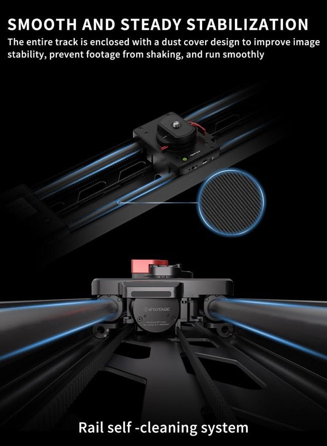 Ifootage Shark Slider Nano II 660,Motorized Camera Slider,Compatible with DJI RS2, RS2Pro, RS3 Pro, RS4, RS4 Pro,Video Stabilizer Rail,Video,Timelapse,Panorama,Stop Motion,Marco,Max.Payload 15.4lbs - Image 4