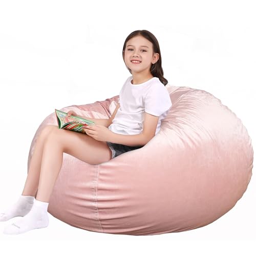 Lukeight Stuffed Animal Storage Bean Bag Chair Cover - Premium Velvet Organizer with YKK Zipper Holds 80+ Plush Toys, Washable Kids Room Decor (No Filling, X-Large) - Image 1