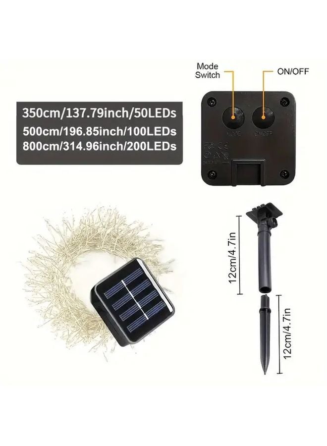Solar Firecracker Lights 50LEDS Warm White 8 Modes Outdoor String Decor - Image 4