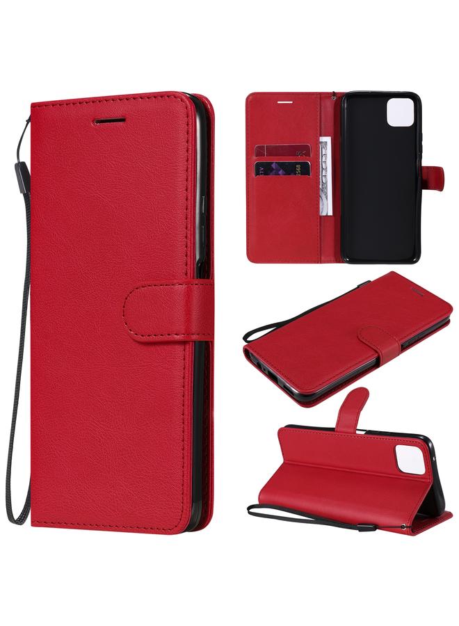 اس-توب جراب لهاتف Huawei Enjoy 20 5G، جراب جلدي واقي قابل للطي أفقيًا بلون سادة مع حامل وفتحات للبطاقات ومحفظة وإطار صورة وحبل - Image 1