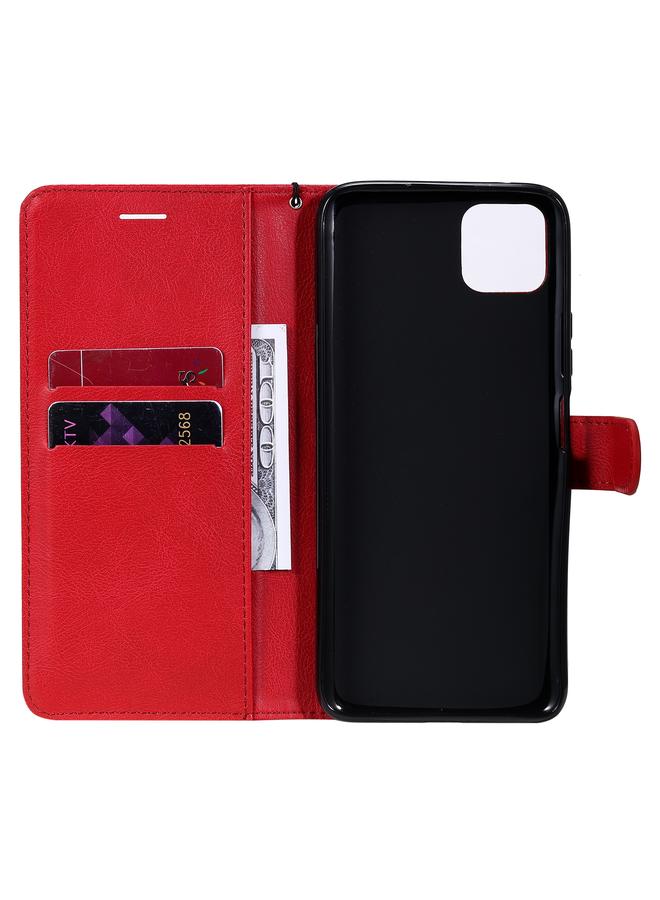 اس-توب جراب لهاتف Huawei Enjoy 20 5G، جراب جلدي واقي قابل للطي أفقيًا بلون سادة مع حامل وفتحات للبطاقات ومحفظة وإطار صورة وحبل - Image 4