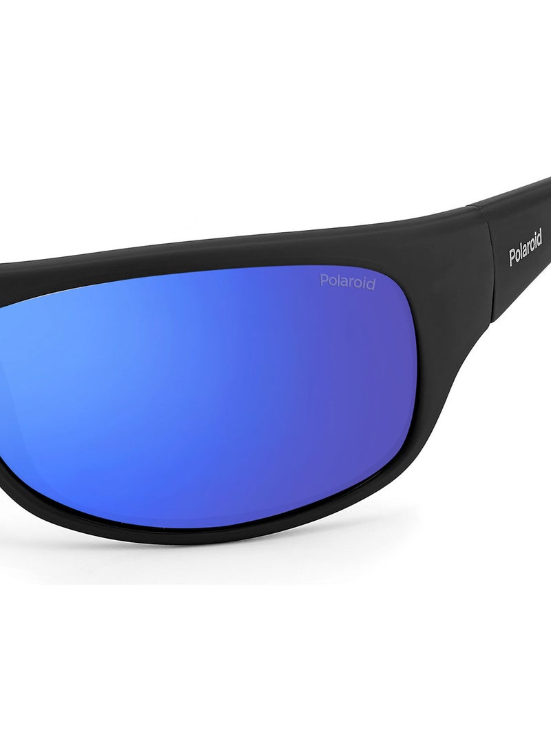 Polaroid - Rectangular Sport Sunglasses 7886 MTBLKBLUE 66 - Image 1