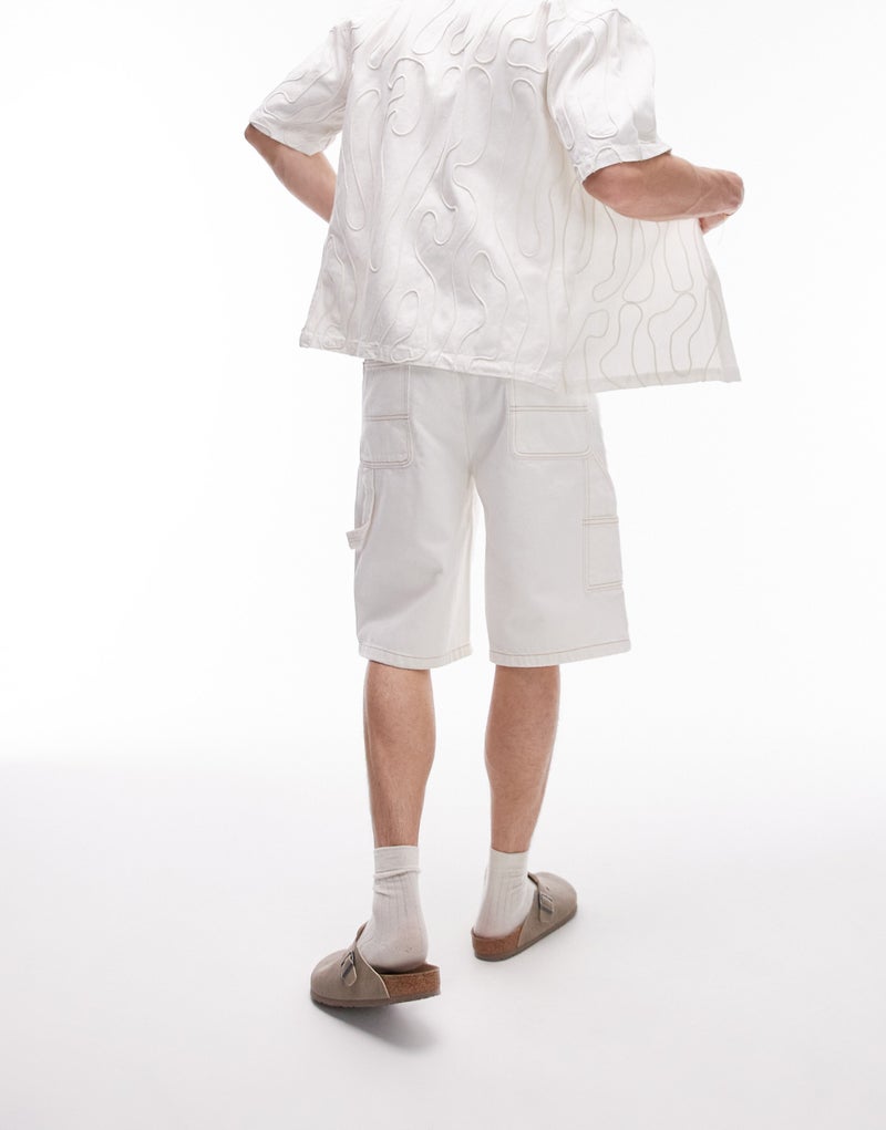 TOPMAN Longline Carpenter Denim Short - Image 2