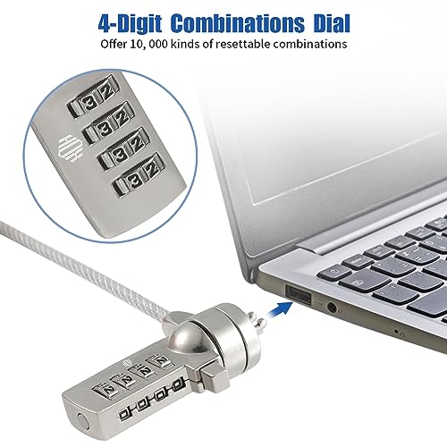 HOX Laptop Cable Lock, Hardware Security Cable Lock Anti Theft Combination Lock for iPad Tablet Laptop MacBook - Image 2