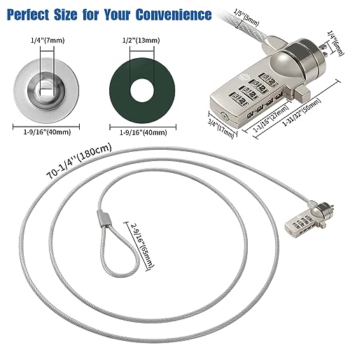 HOX Laptop Cable Lock, Hardware Security Cable Lock Anti Theft Combination Lock for iPad Tablet Laptop MacBook - Image 4