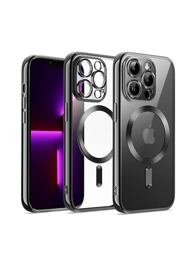 Magnetic Case for iphone 12 pro max Compatible with Wireless Charging, Cover Camera Lens Protector, Slim Protective anti Yellowing Clear Case for iphone 12 pro max  - Image 1