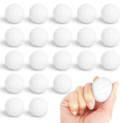 Hxezoc كرات ضغط كرة الطائرة المصغرة Hxezoc 20 عبوة كرات رياضية من الفوم كرات ضغط صغيرة للقلق لعبة بالجملة للأطفال لعيد ميلاد كرة الطائرة لوازم حفلات المدرسة - Image 1