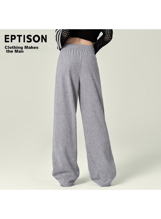 EPTISON Yipintiancheng Wide-leg Casual Pants For Women, High-end Fashion, Autumn 2040, Lazy Draping Slimming Knitted Sweatpants For Wome - Image 4