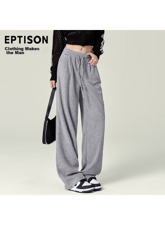 EPTISON Yipintiancheng Wide-leg Casual Pants For Women, High-end Fashion, Autumn 2040, Lazy Draping Slimming Knitted Sweatpants For Wome - Image 2