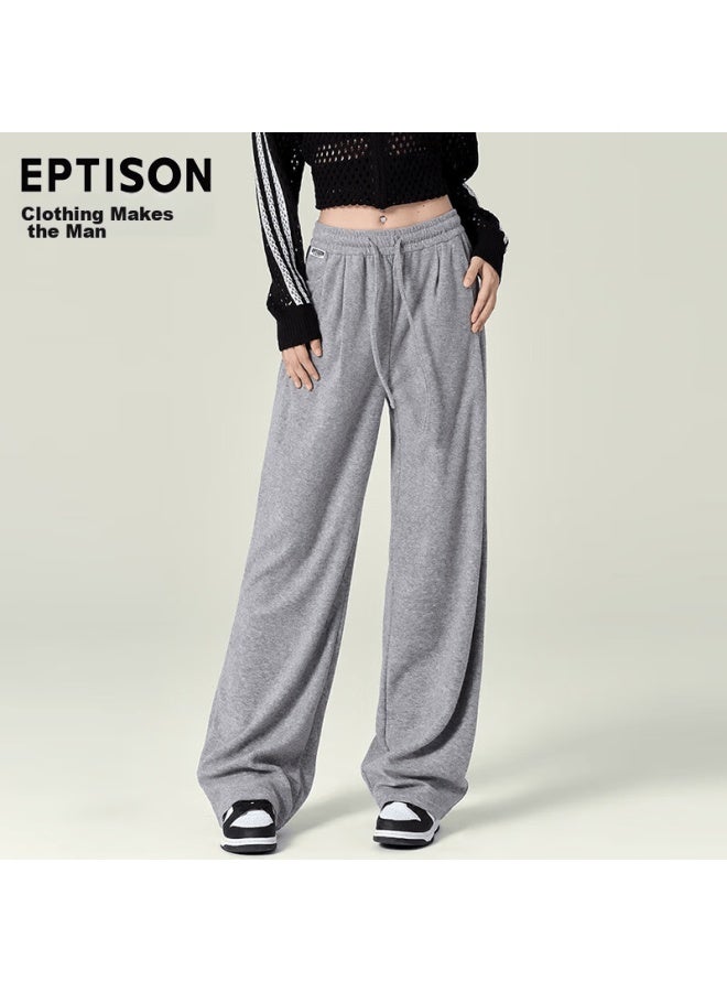 EPTISON Yipintiancheng Wide-leg Casual Pants For Women, High-end Fashion, Autumn 2040, Lazy Draping Slimming Knitted Sweatpants For Wome - Image 3