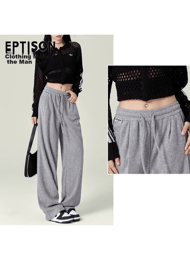 EPTISON Yipintiancheng Wide-leg Casual Pants For Women, High-end Fashion, Autumn 2040, Lazy Draping Slimming Knitted Sweatpants For Wome - Image 5
